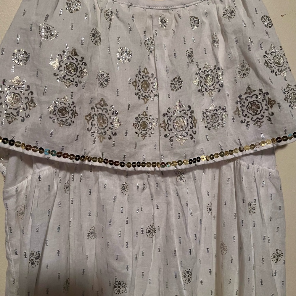Justice White Silver Embellished Maxi Dress